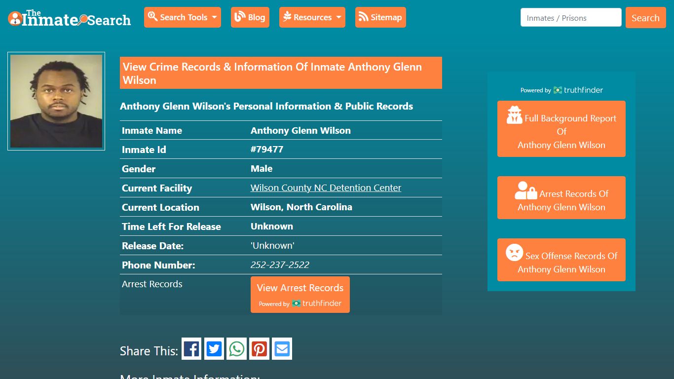 View Crime Records & Information Of Inmate Anthony Glenn ...